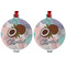 Coconut and Leaves Metal Ball Ornament - Front and Back