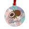 Coconut and Leaves Metal Ball Ornament - Double Sided w/ Name or Text