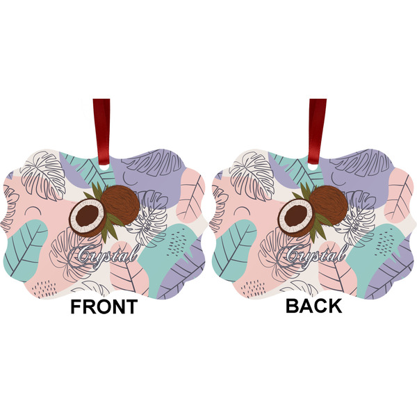 Coconut and Leaves Metal Benilux Ornament - Front and Back (APPROVAL)