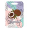 Coconut and Leaves Metal Luggage Tag - Front Without Strap