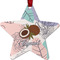 Coconut and Leaves Metal Star Ornament - Front