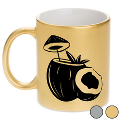 Coconut and Leaves Metallic Mug (Personalized)