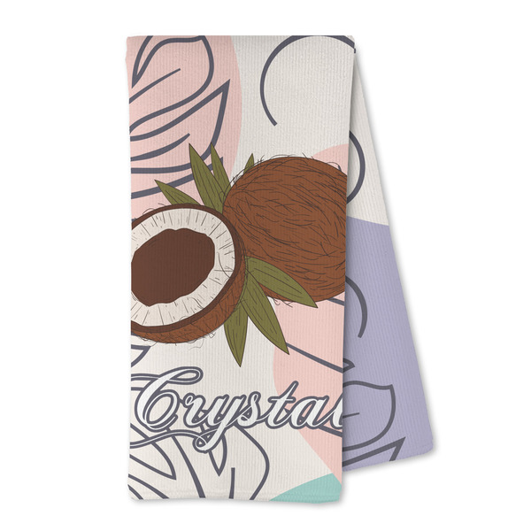 Custom Coconut and Leaves Kitchen Towel - Microfiber (Personalized)