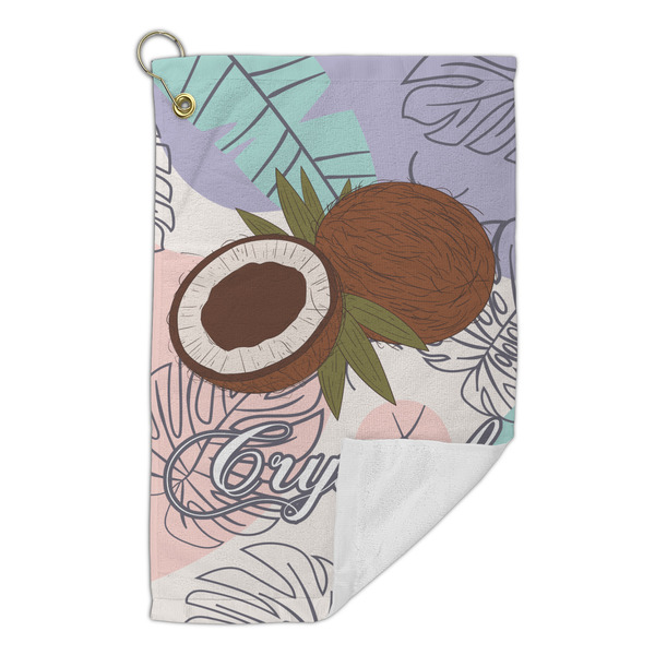 Coconut and Leaves Microfiber Golf Towels Small - FRONT FOLDED