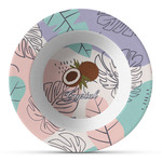 Coconut and Leaves Plastic Bowl - Microwave Safe - Composite Polymer (Personalized)