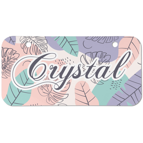 Custom Coconut and Leaves Mini/Bicycle License Plate (2 Holes) (Personalized)