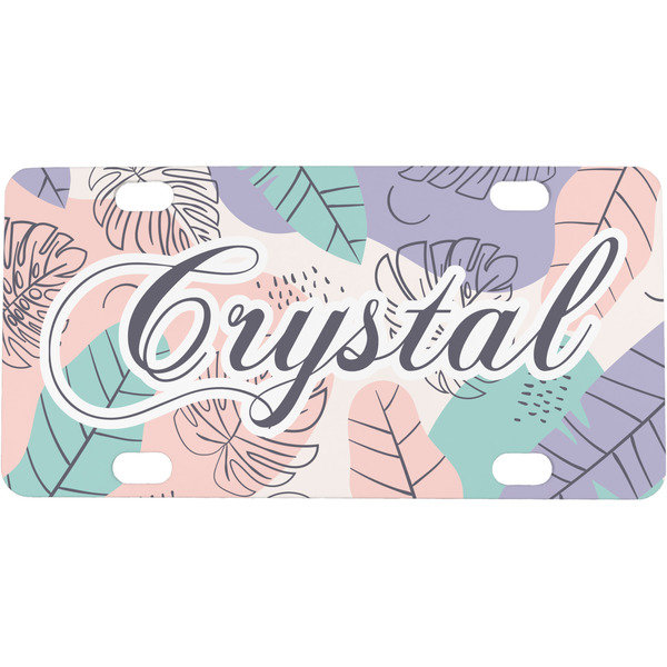 Custom Coconut and Leaves Mini / Bicycle License Plate (4 Holes) (Personalized)