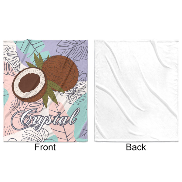 Coconut and Leaves Minky Blanket - 50"x60" - Single Sided - Front & Back