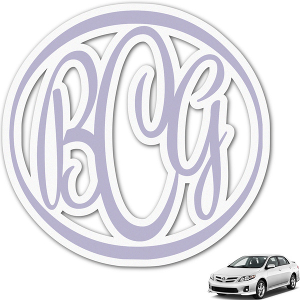 Custom Coconut and Leaves Monogram Car Decal (Personalized)