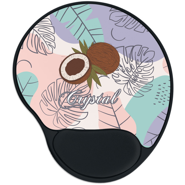 Custom Coconut and Leaves Mouse Pad with Wrist Support