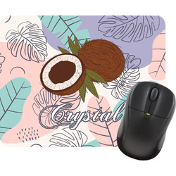 Coconut and Leaves Rectangular Mouse Pad w/ Name or Text