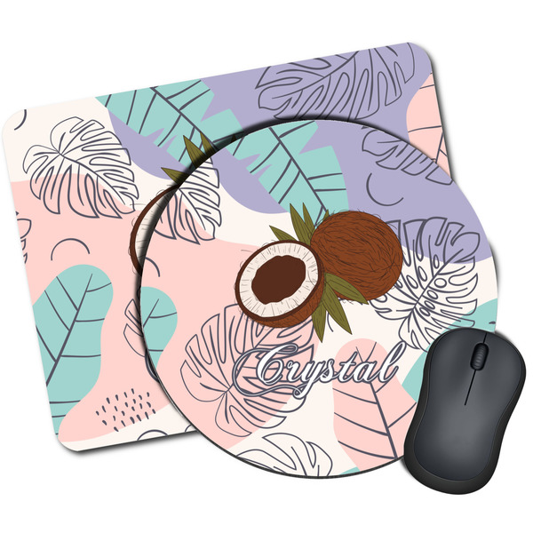 Custom Coconut and Leaves Mouse Pad (Personalized)