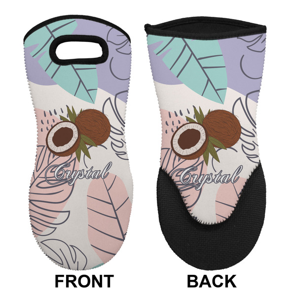 Coconut and Leaves Neoprene Oven Mitt (Front & Back)