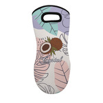 Coconut and Leaves Neoprene Oven Mitt - Single w/ Name or Text