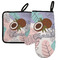 Coconut and Leaves Left Oven Mitt & Pot Holder Set w/ Name or Text
