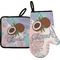 Coconut and Leaves Oven Mitt & Pot Holder Set w/ Name or Text