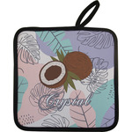Coconut and Leaves Pot Holder w/ Name or Text