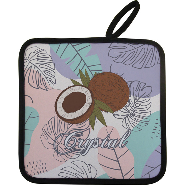 Custom Coconut and Leaves Pot Holder w/ Name or Text