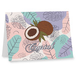 Coconut and Leaves Note cards w/ Name or Text