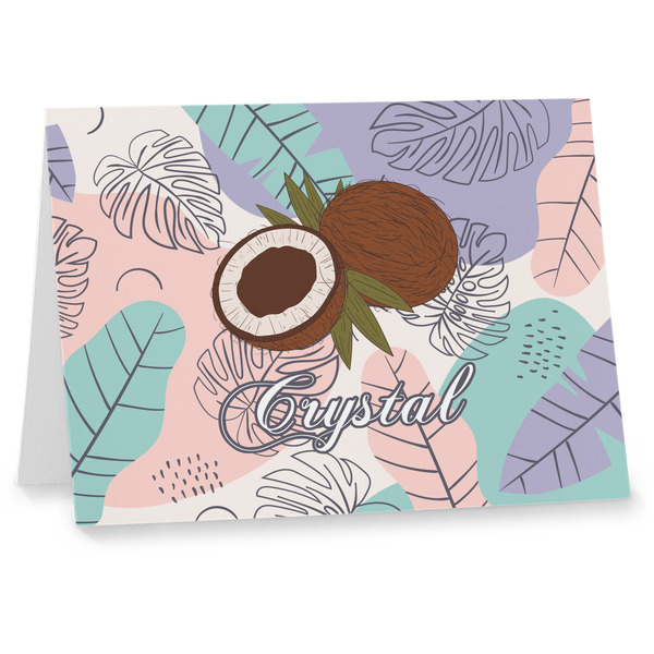 Custom Coconut and Leaves Note cards w/ Name or Text