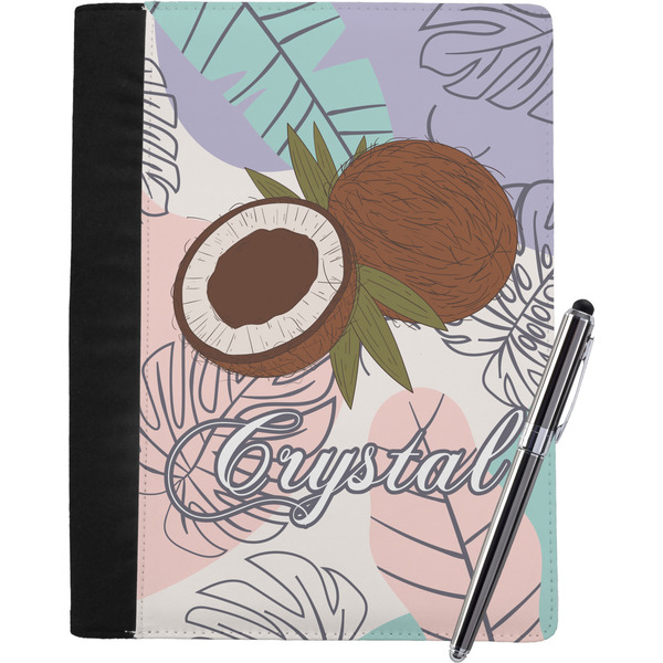 Custom Coconut and Leaves Notebook Padfolio - Large w/ Name or Text