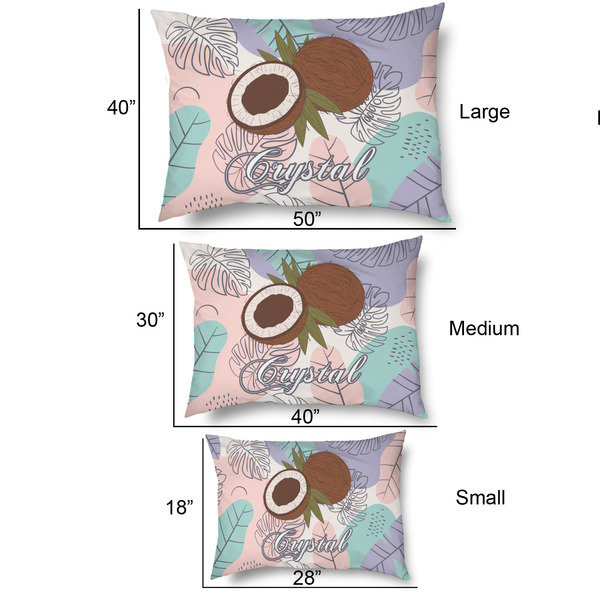 Coconut and Leaves Outdoor Dog Beds - SIZE CHART
