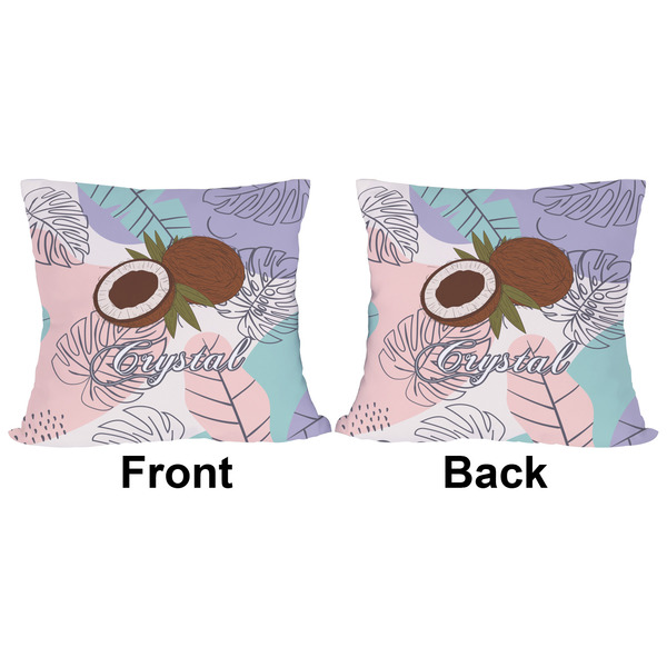 Coconut and Leaves Outdoor Pillow - 16x16