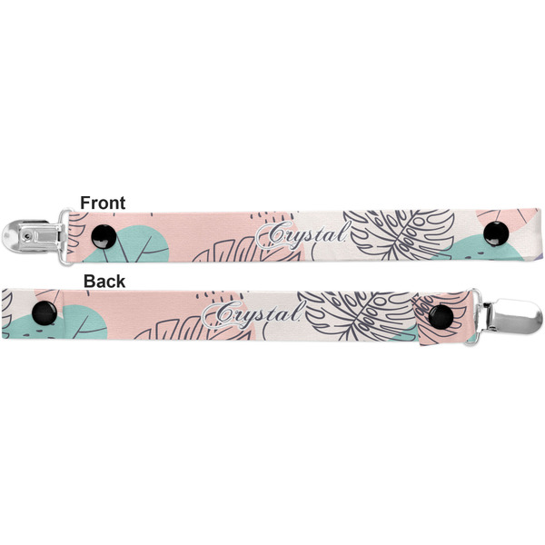 Coconut and Leaves Pacifier Clip - Front and Back