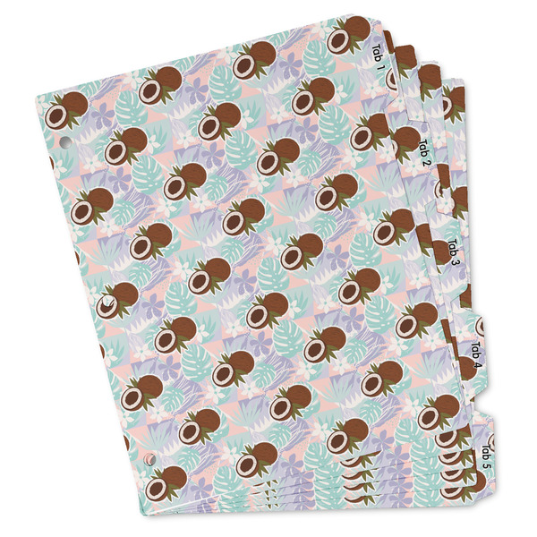 Custom Coconut and Leaves Binder Tab Divider Set (Personalized)