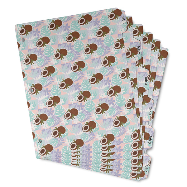 Custom Coconut and Leaves Binder Tab Divider - Set of 6 (Personalized)