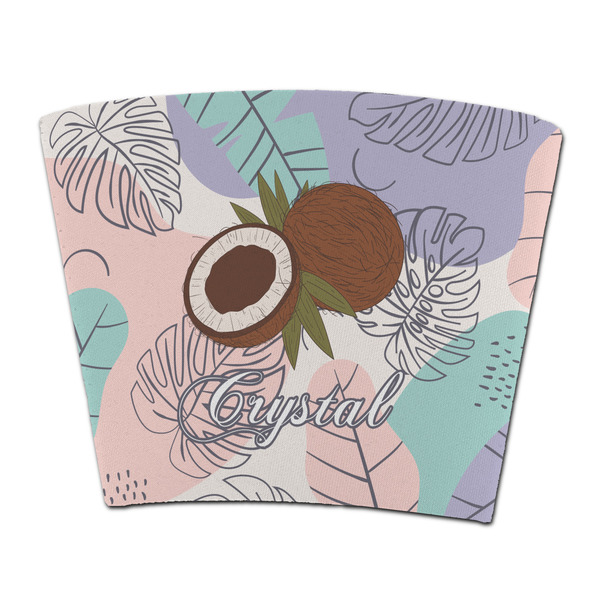 Custom Coconut and Leaves Party Cup Sleeve - without bottom (Personalized)