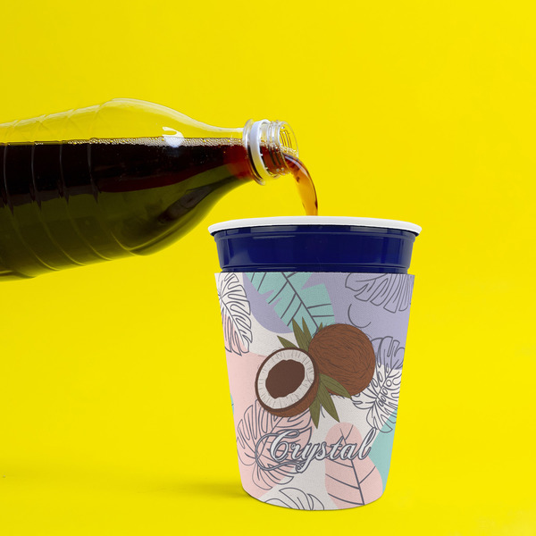 Coconut and Leaves Party Cup Sleeves - without bottom - Lifestyle