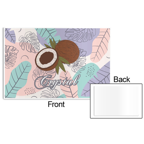 Coconut and Leaves Disposable Paper Placemat - Front & Back