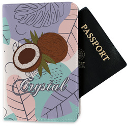 Coconut and Leaves Passport Holder - Fabric w/ Name or Text