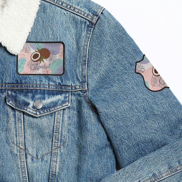 Coconut and Leaves Patches Lifestyle Jean Jacket Detail