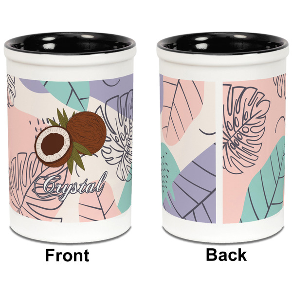 Coconut and Leaves Pencil Holder - Black - approval