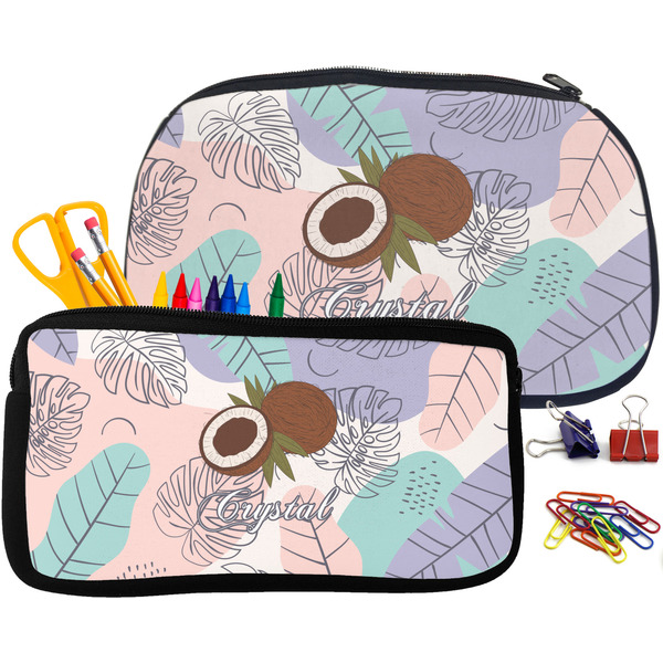 Coconut and Leaves Pencil / School Supplies Bags Small and Medium