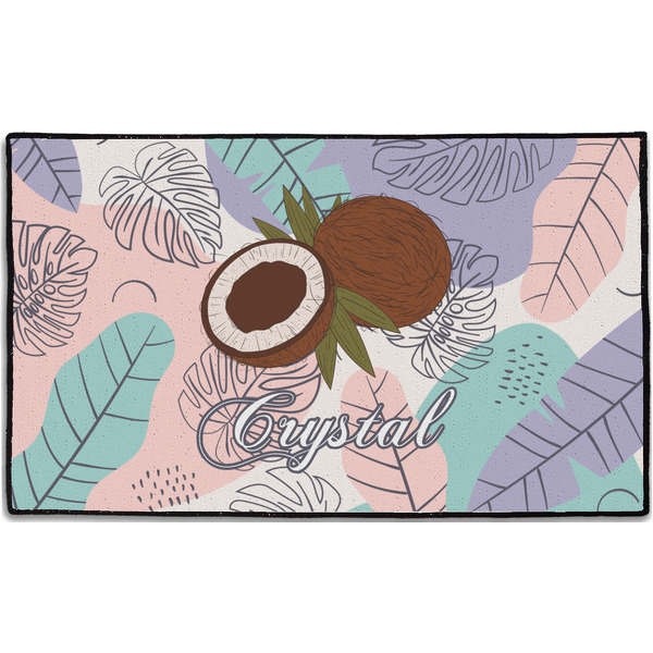 Custom Coconut and Leaves Door Mat - 60"x36" w/ Name or Text