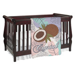 Coconut and Leaves Baby Blanket (Single Sided) w/ Name or Text