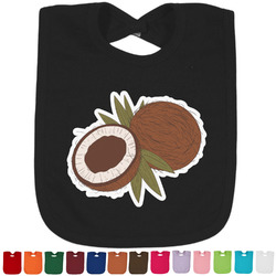 Coconut and Leaves Cotton Baby Bib - 14 Bib Colors (Personalized)