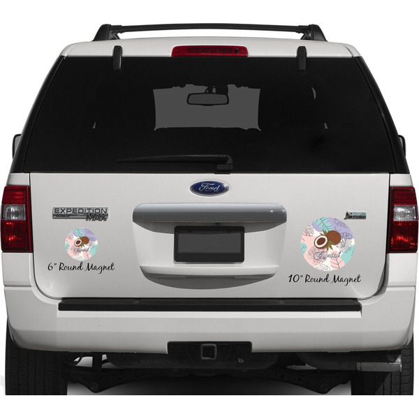 Coconut and Leaves Personalized Car Magnets on Ford Explorer