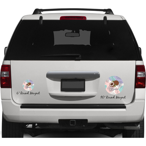 Coconut and Leaves Personalized Car Magnets on Ford Explorer