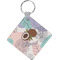 Coconut and Leaves Diamond Plastic Keychain w/ Name or Text