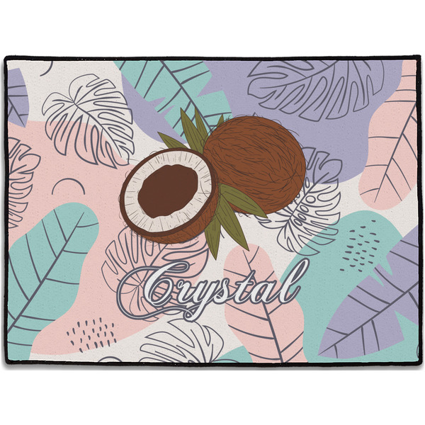 Custom Coconut and Leaves Door Mat - 24"x18" w/ Name or Text