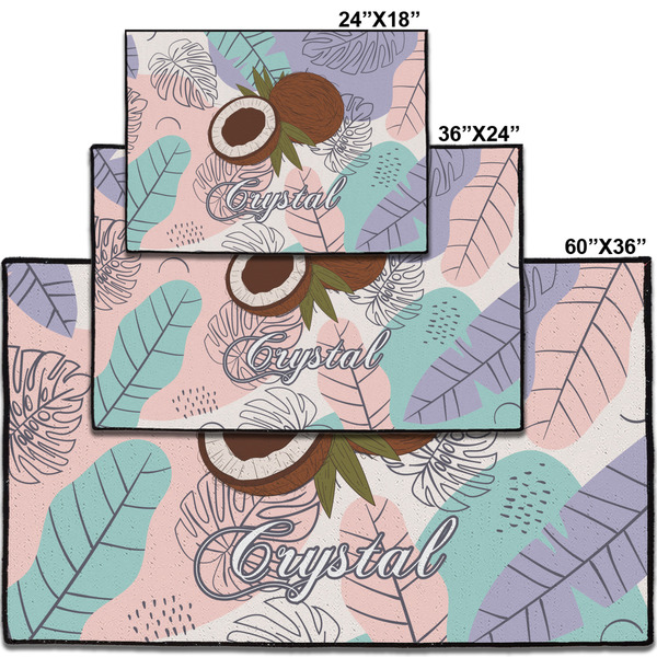 Coconut and Leaves Personalized Door Mat - Group Parent IMF