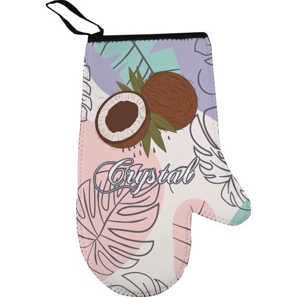 Custom Coconut and Leaves Oven Mitt (Personalized)