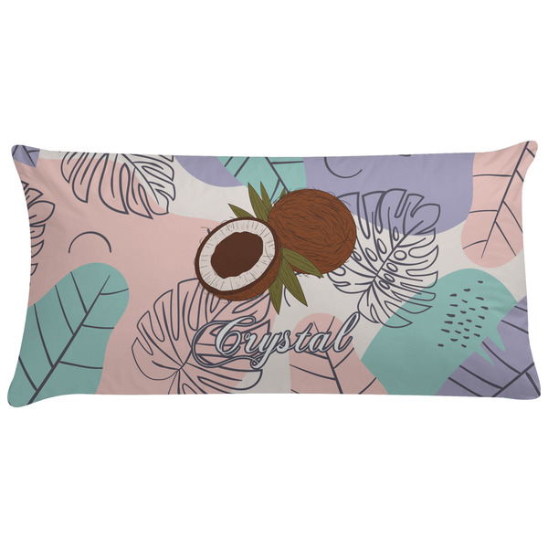 Custom Coconut and Leaves Pillow Case - King w/ Name or Text