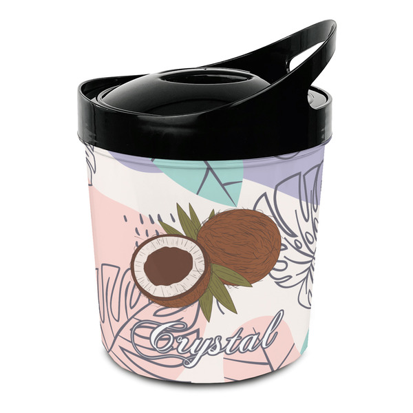 Custom Coconut and Leaves Plastic Ice Bucket (Personalized)