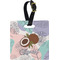 Coconut and Leaves Plastic Luggage Tag - Square w/ Name or Text