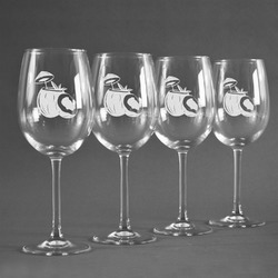 Coconut and Leaves Wine Glasses (Set of 4) (Personalized)